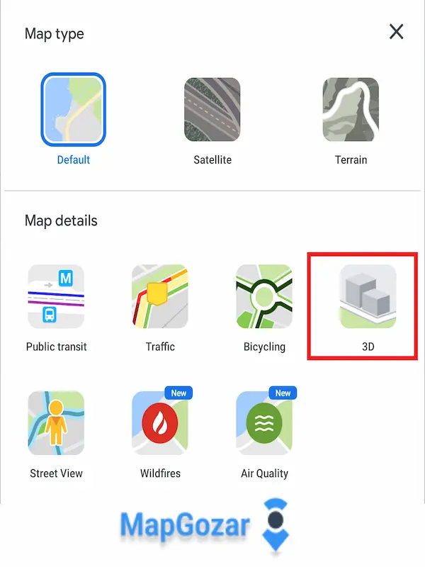 قابلیت 3D گوگل مپ